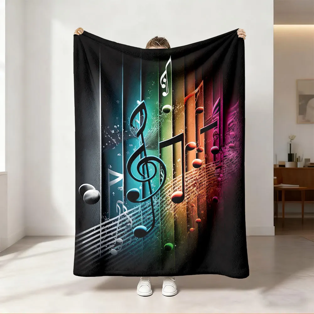 Audio To Music Sheet - Coperta Decorativa con Note Musicali Arcobaleno