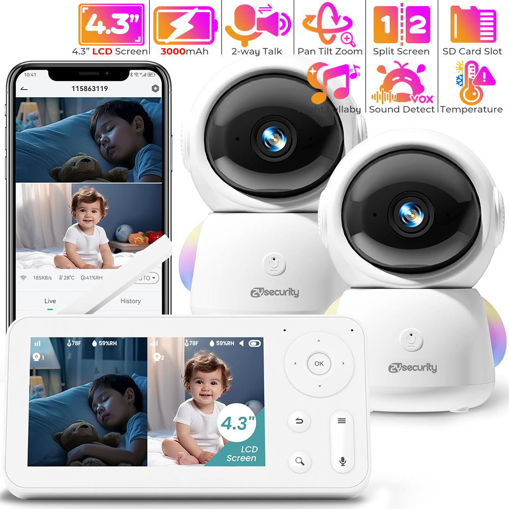 Audio Music For Video - Baby monitor 2K con 2 telecamere