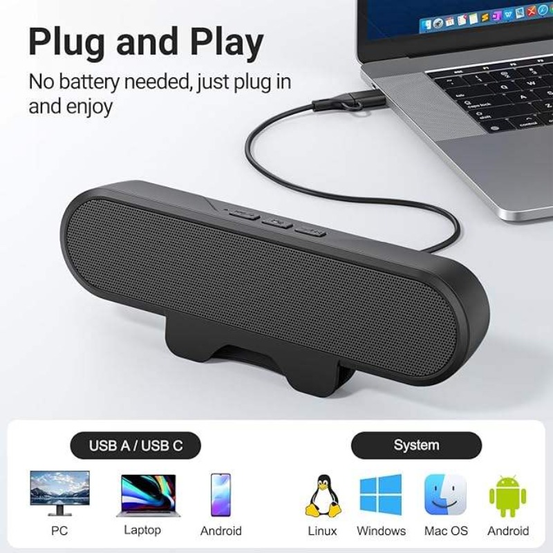 Soundbar USB portatile clip-on - Audio Music Online Free recensione e prezzo